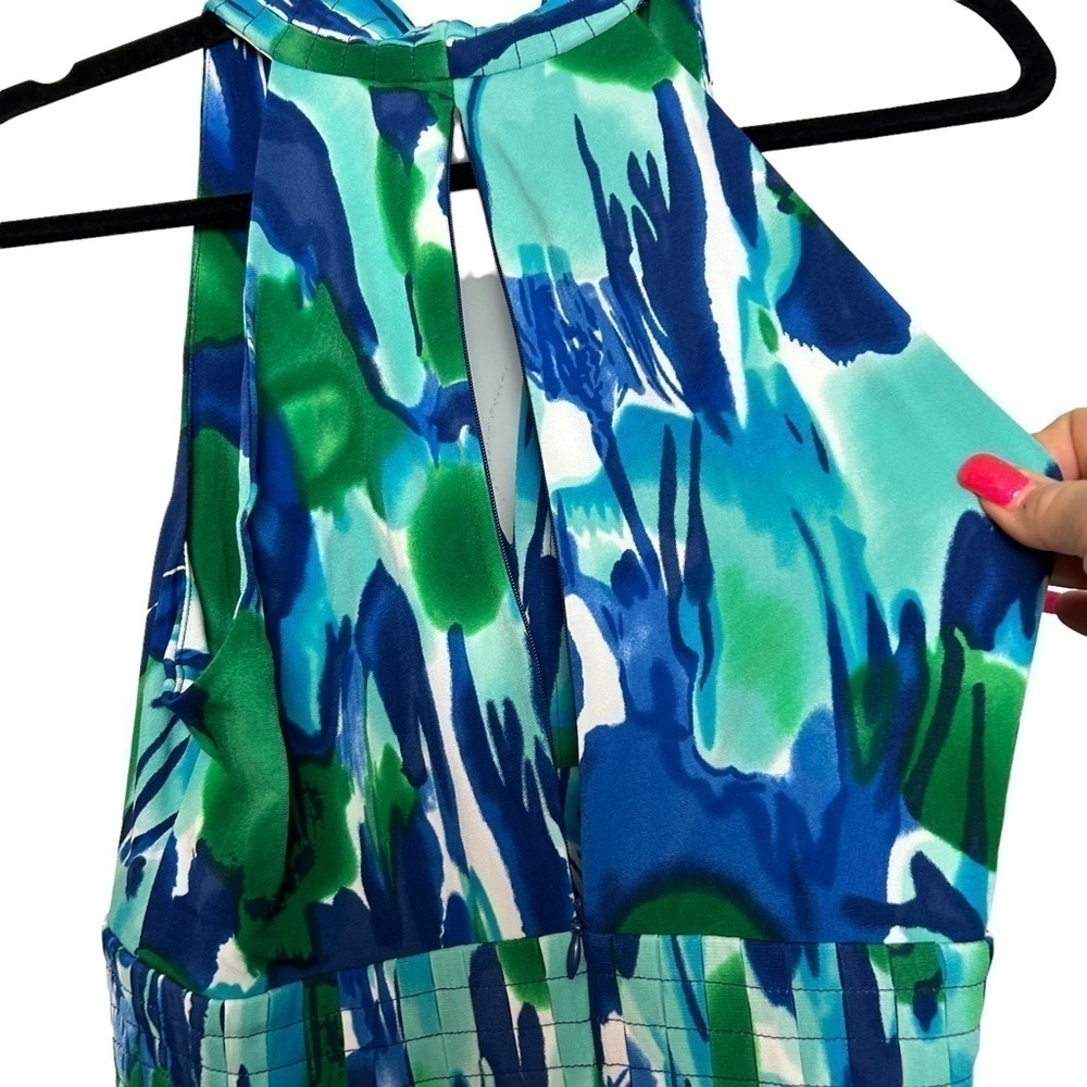 Calvin Klein Multi Colored Watercolor Look Halter Fit and Flare Dress NWT Sz. 10 - Picture 13 of 16